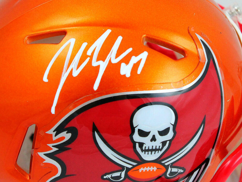John Lynch Autographed TB Buccaneers Flash Mini Helmet-Beckett W Hologram *White