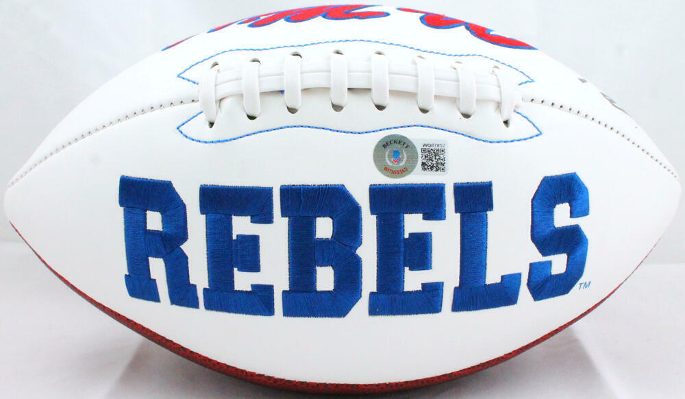 A.J. Brown Autographed Ole Miss Rebels Logo Football-Beckett W Hologram *Black