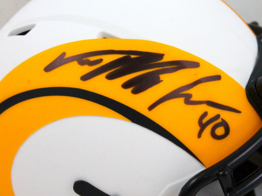 Von Miller Autographed Los Angeles Rams Lunar Speed Mini Helmet-Beckett W Holo