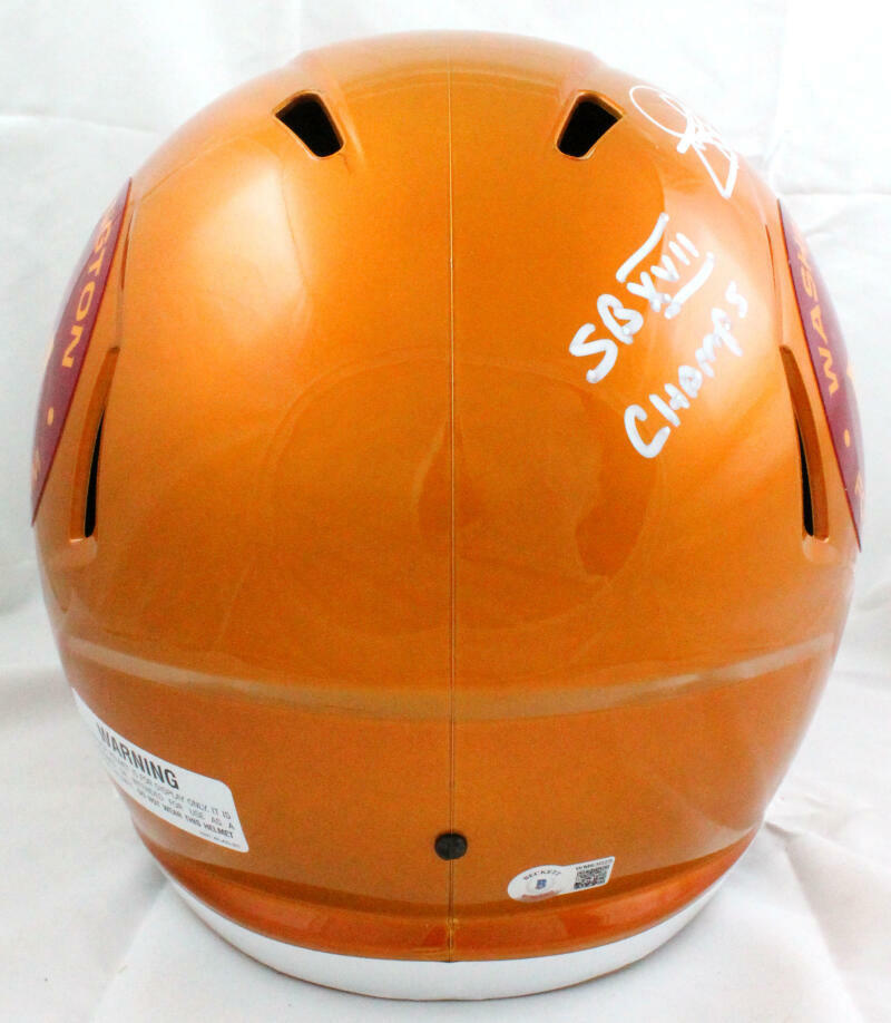 Joe Theismann Signed F/S WFT Flash Speed Helmet w/2Inc-Beckett W Hologram *White