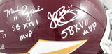 Mark Rypien Doug Williams John Riggins Signed Redskins F/S Helmet - Beckett W