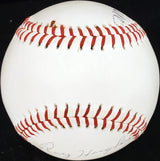 Dean Chance, Luke Sewell, Bob Cain & Roy Hughes Autographed Official Little League Baseball Vintage PSA/DNA #C11547