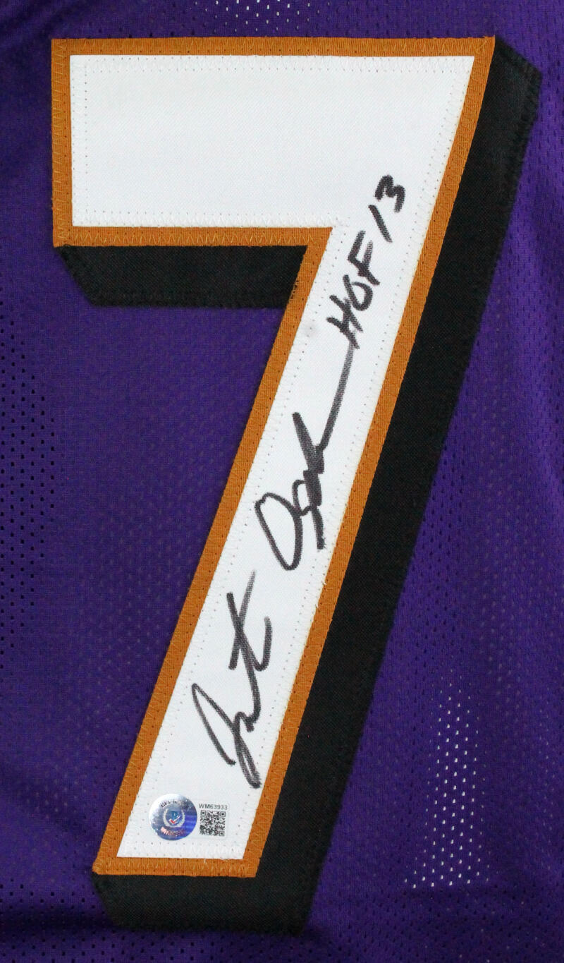 Jonathan Ogden Autographed Purple Pro Style Jersey w/ HOF-Beckett W Hologram
