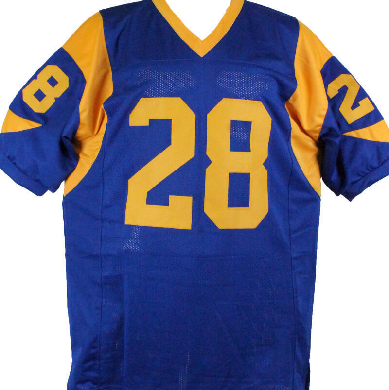 Marshall Faulk Autographed Blue/Yellow Pro Style Jersey w/2 Insc.-Beckett W Holo