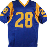 Marshall Faulk Autographed Blue/Yellow Pro Style Jersey w/2 Insc.-Beckett W Holo