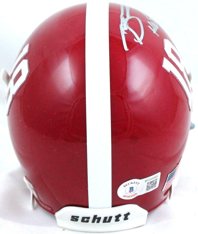 Bryce Young Autographed Alabama Crimson Tide Schutt Mini w/Heisman-BeckettW Holo