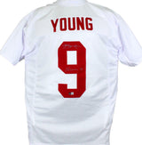Bryce Young Autographed White College Style Jersey w/Hesiman- Beckett W Hologram