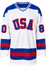 1980 USA Hockey (17) Signed White Olympic Hockey Jersey Do You Believe JSA QR