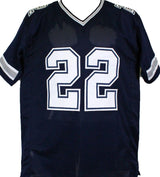 Emmitt Smith Autographed Blue Pro Style Jersey w/White # *R2-Beckett W Hologram