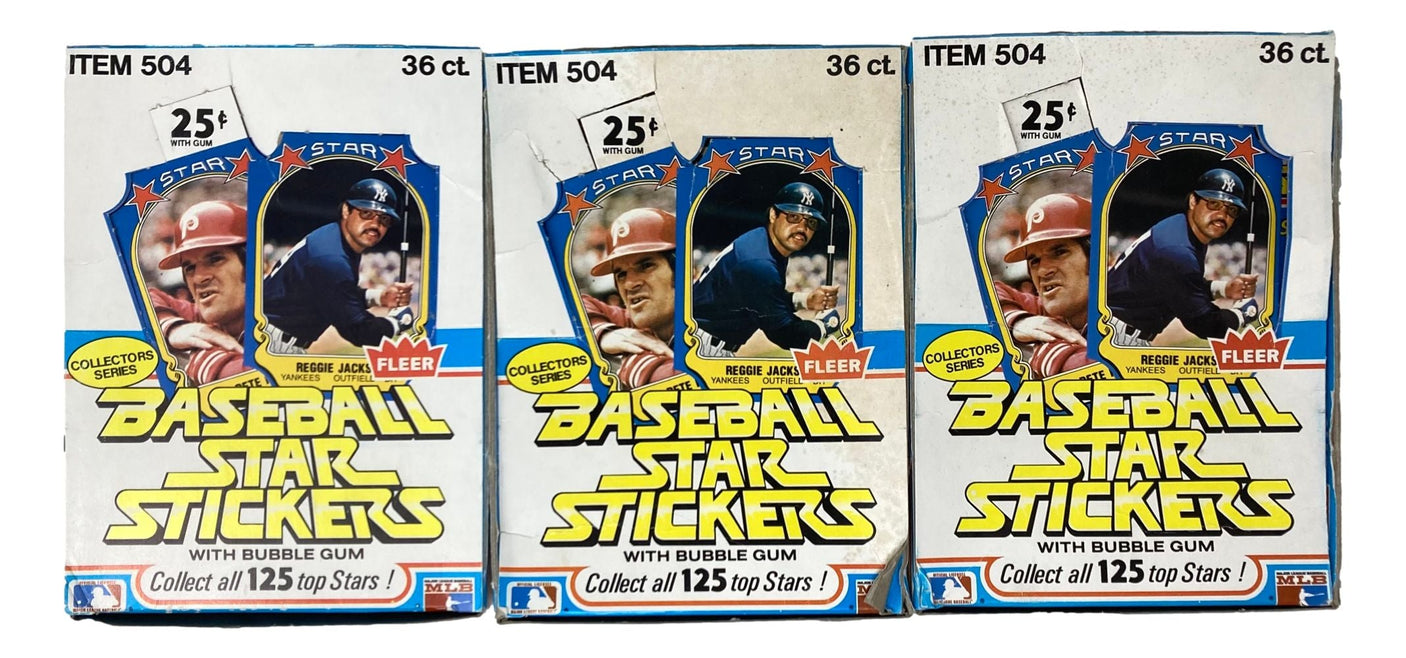 1981 Fleer Star Stickers Baseball Not Sealed 36 Pack 12 Box Case
