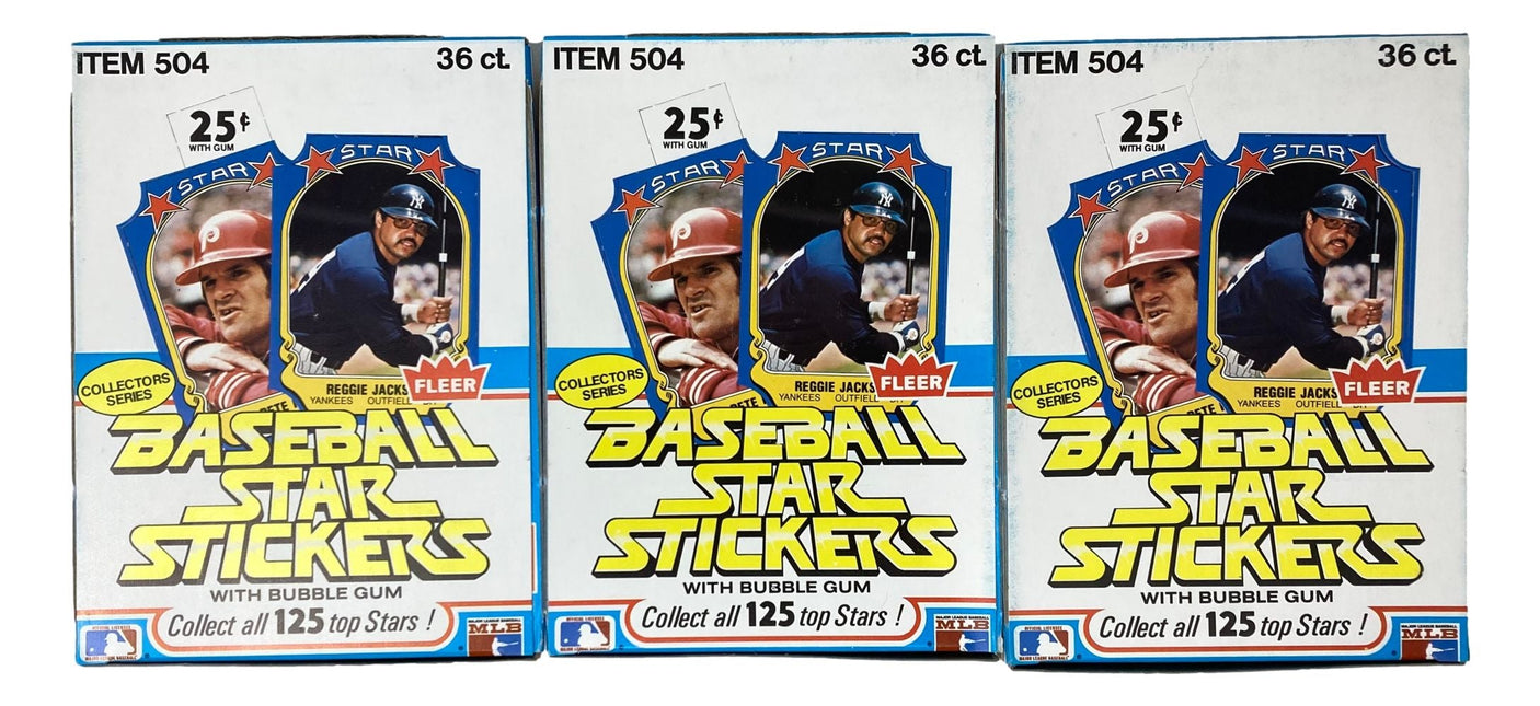 1981 Fleer Star Stickers Baseball Not Sealed 36 Pack 12 Box Case