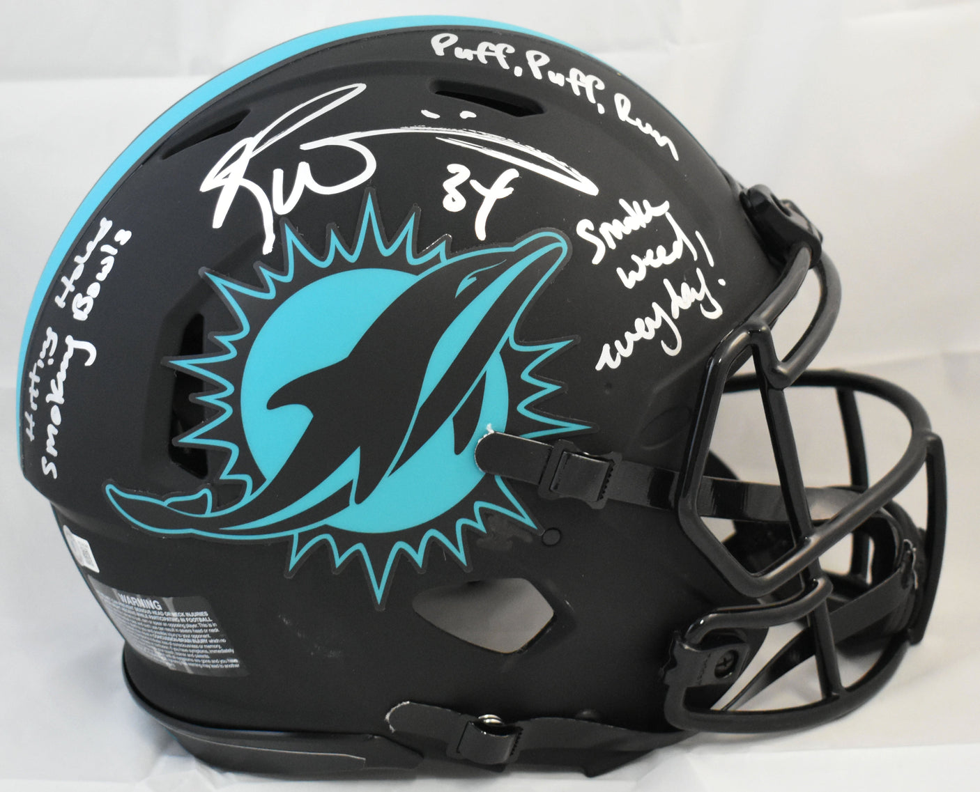 Ricky Williams Signed Dolphins F/S Eclipse Speed Auth Helmet 3 Insc. - Beckett W