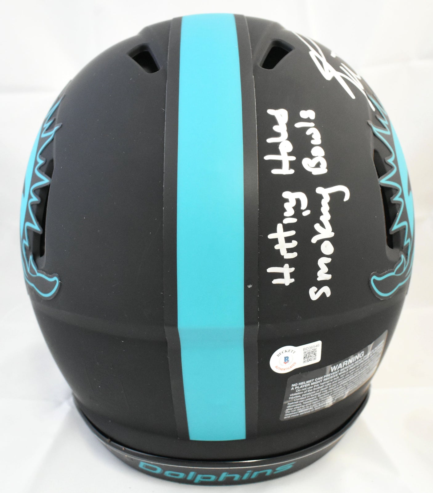 Ricky Williams Signed Dolphins F/S Eclipse Speed Auth Helmet 3 Insc. - Beckett W