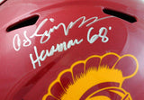 O. J. Simpson Autographed USC Trojans F/S Speed Helmet w/ Heisman-JSA W *Silver