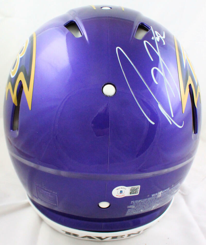 Ray Lewis Autographed Baltimore Ravens F/S Flash Speed Authentic Helmet-BAW Holo
