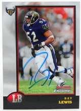 1998 Bowman Chrome #172 Ray Lewis Baltimore Ravens Autograph Beckett Witness