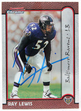 1999 Bowman Chrome #27 Ray Lewis Baltimore Ravens Autograph Beckett Witness