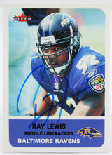2002 Fleer Tradition #7 Ray Lewis Baltimore Ravens Autograph Beckett Witness