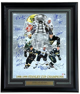 1998/99 Dallas Stars (10) Team Signed Framed 16x20 Stanley Cup Collage Photo BAS