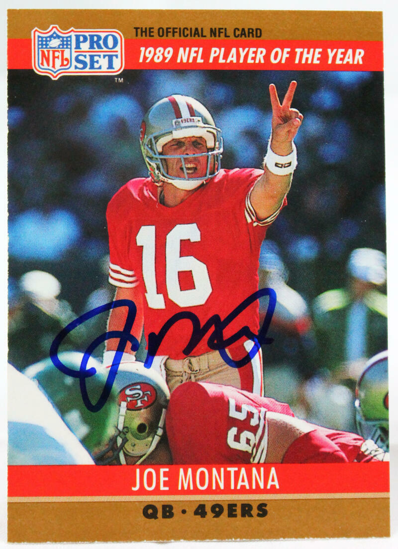1990 Pro Set #2 Joe Montana 49ers Autograph Beckett Witness
