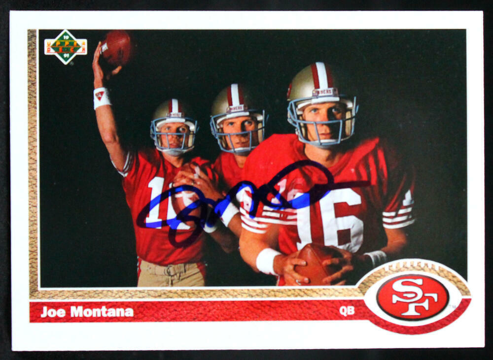 1991 Upper Deck #54 Joe Montana 49ers Autograph Beckett Witness