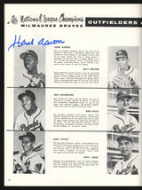 1957 Milwaukee Braves Autographed World Series Program With 5 Total Signatures Including Hank Aaron & Warren Spahn Beckett BAS #AA00297