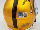 Terry Bradshaw Autographed Pittsburgh Steelers Flash Yellow Mini Helmet Beckett BAS QR Stock #201705