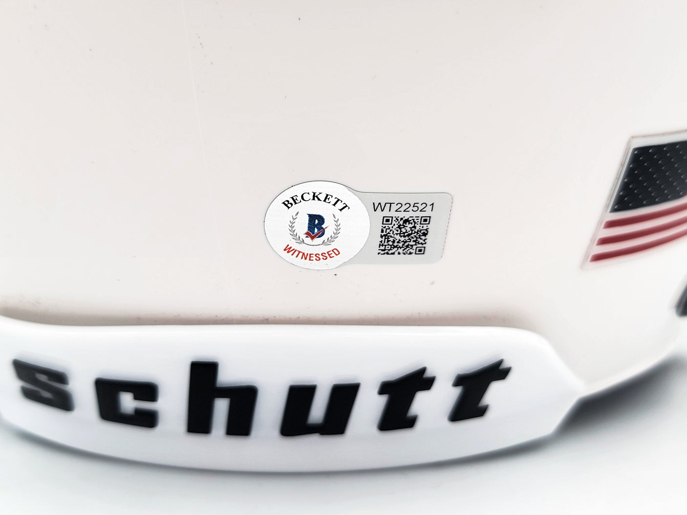 Quinn Ewers Autographed Texas Longhorns White Schutt Full Size Authentic Helmet Beckett BAS QR Stock #201712