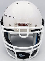 Quinn Ewers Autographed Texas Longhorns White Schutt Full Size Authentic Helmet Beckett BAS QR Stock #201712