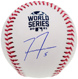 Freddie Freeman Autographed 2021 World Series Baseball Atlanta Braves Beckett BAS QR Stock #201176