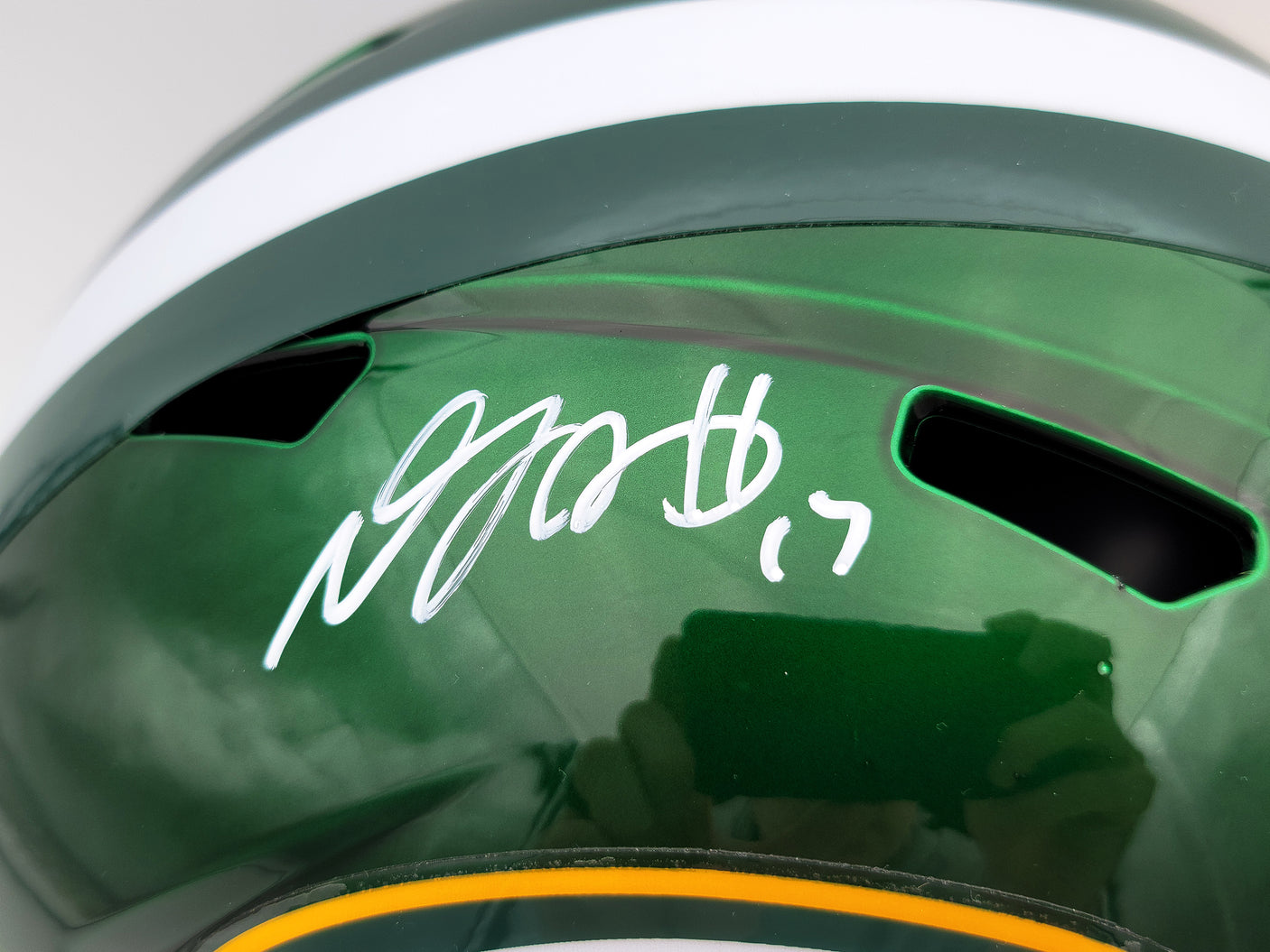 Davante Adams Autographed Green Bay Packers Flash Green Full Size Replica Speed Helmet Beckett BAS QR Stock #201212