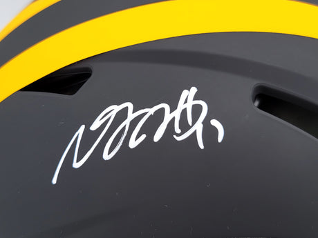 Davante Adams Autographed Green Bay Packers Eclipse Black Full Size Authentic Speed Helmet Beckett BAS QR Stock #201213
