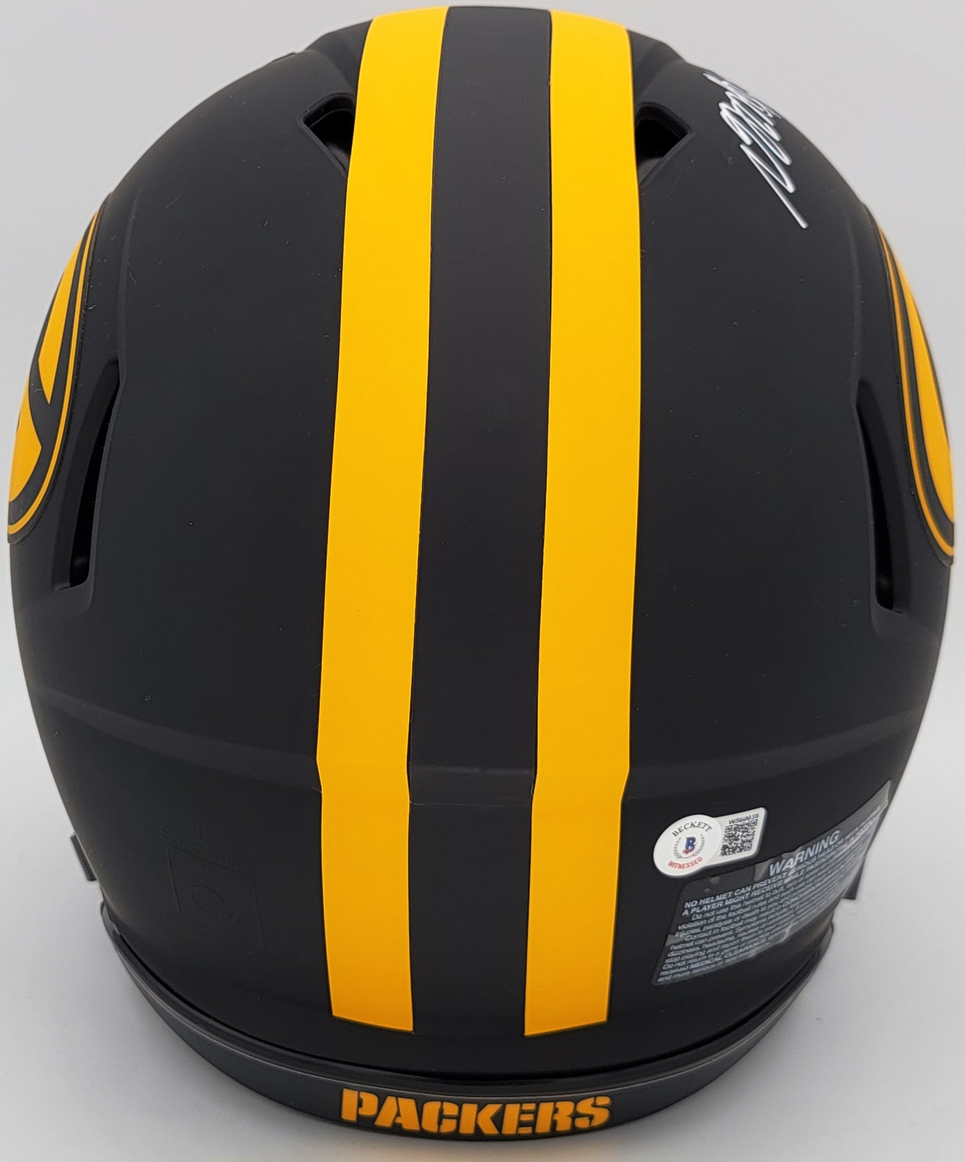 Davante Adams Autographed Green Bay Packers Eclipse Black Full Size Authentic Speed Helmet Beckett BAS QR Stock #201213