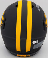 Davante Adams Autographed Green Bay Packers Eclipse Black Full Size Authentic Speed Helmet Beckett BAS QR Stock #201213