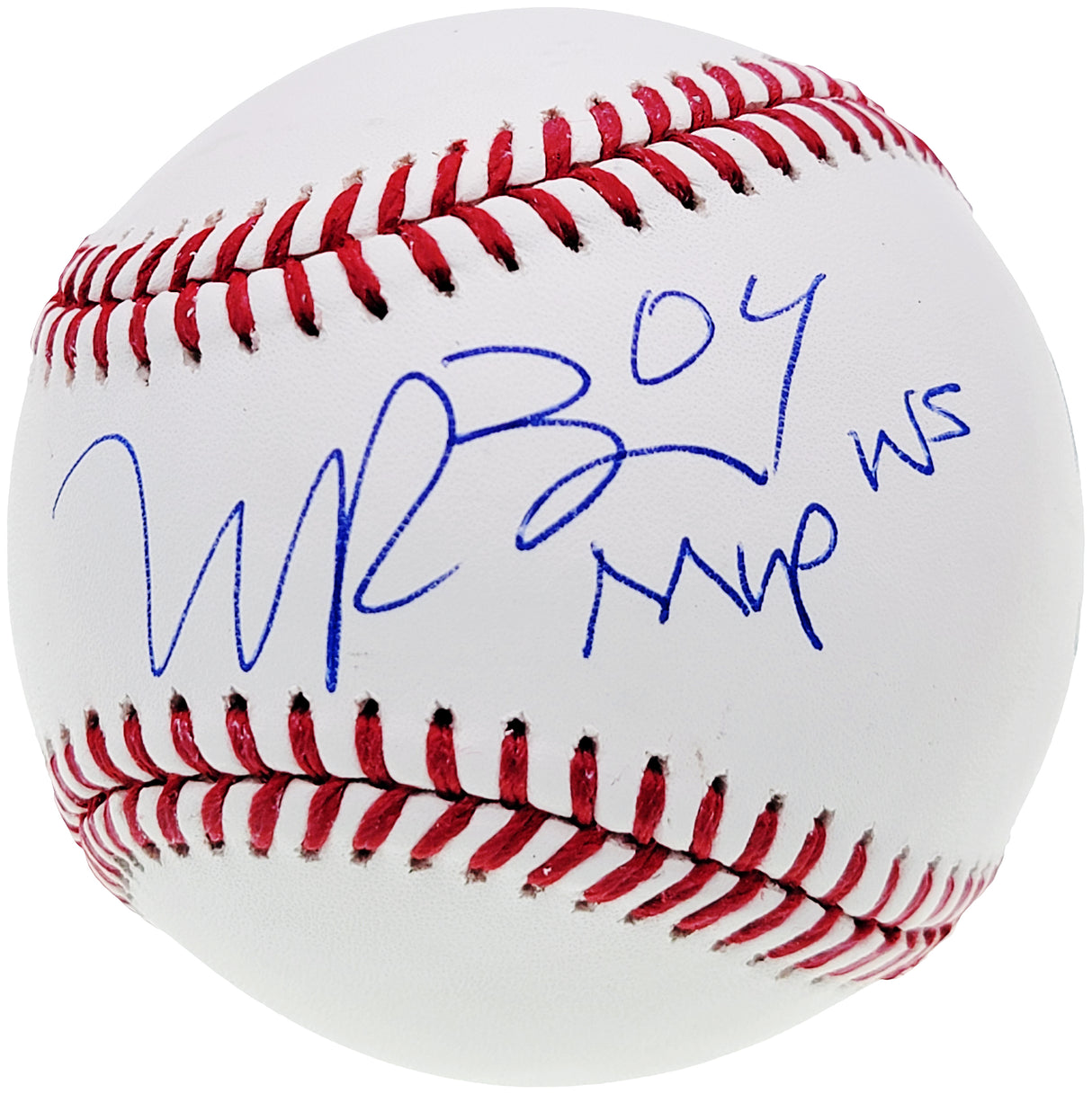 Manny Ramirez Autographed Official MLB Baseball Boston Red Sox "04 MVP WS" Beckett BAS QR #WM13362