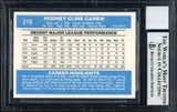 Rod Carew Autographed 1982 Donruss Card #216 California Angels Auto Grade 10 Beckett BAS #12511132