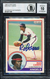Rod Carew Autographed 1983 O-Pee-Chee Card #200 California Angels Auto Grade 10 Beckett BAS #12511305