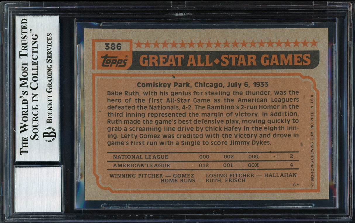Rod Carew Autographed 1983 Topps All Star Card #386 California Angels Auto Grade 10 Beckett BAS Stock #186068