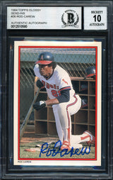 Rod Carew Autographed 1984 Topps All Star Set Card #26 California Angels Auto Grade 10 Beckett BAS #12510580