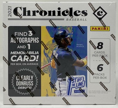 2021 Panini Chronicles 1st Off The Line Factory Sealed Baseball Card Hobby Box