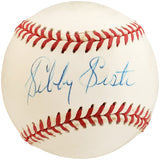 Sibby Sisti Autographed Official NL Baseball Boston Braves Beckett BAS #Y93168