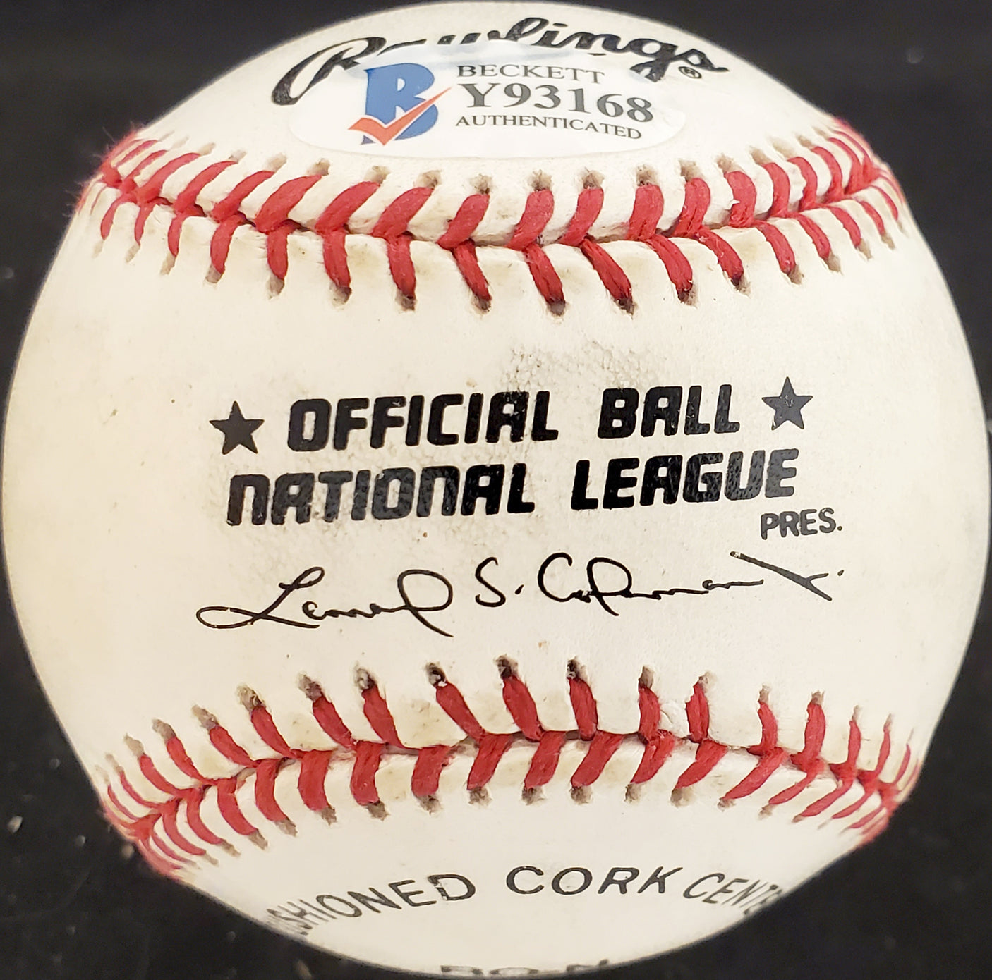 Sibby Sisti Autographed Official NL Baseball Boston Braves Beckett BAS #Y93168