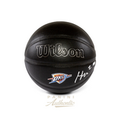 Shai Gilgeous-Alexander Autographed Oklahoma City Thunder Logo Premier Black Replica Basketball Panini