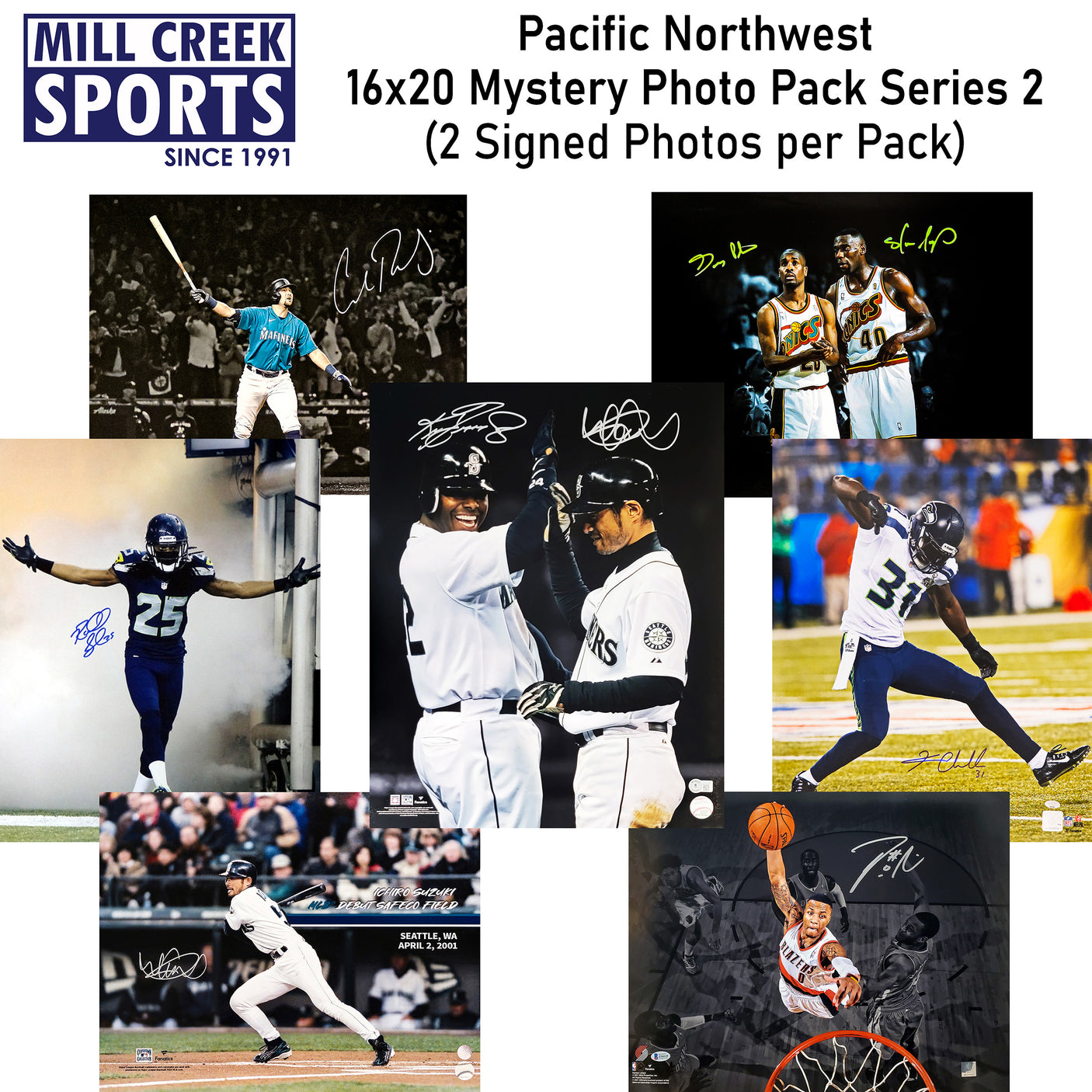 Pacific Northwest Autographed 16x20 Mystery Photo Pack Series 2 (2 Photos) With Possible Prize Redemptions