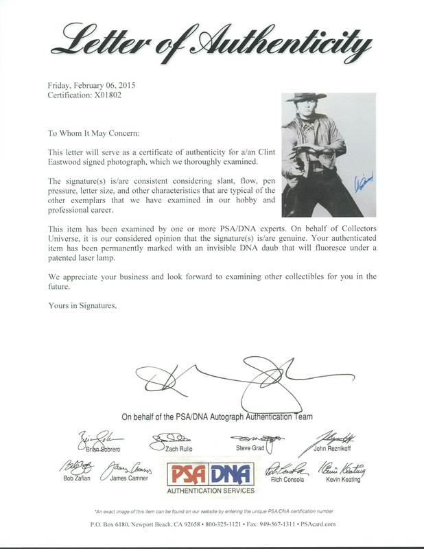 Clint Eastwood Signed Authentic 16X20 Photo Autographed PSA/DNA #X01802