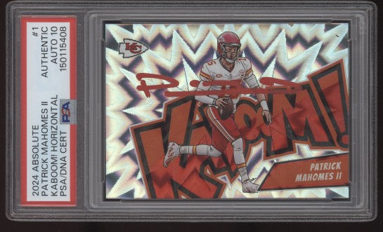 Patrick Mahomes II Signed 2024 Absolute KABOOM! Horizontal PSA Auto 10
