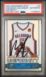 Shai Gilgeous-Alexander Signed 2022 Contenders Optic Uni #16 Card PSA/DNA Slab