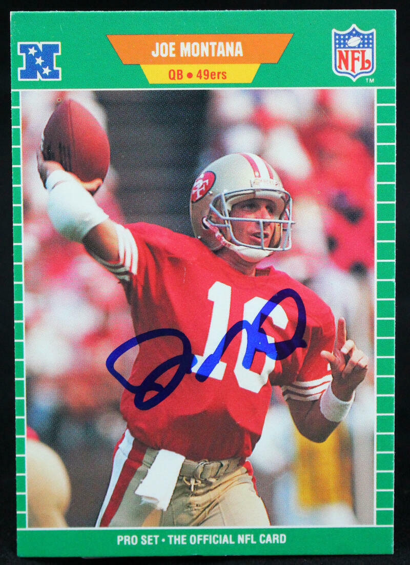1989 Pro Set #381 Joe Montana 49ers Autograph Beckett Witness
