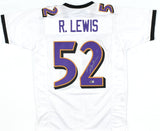 Ray Lewis Autographed White Pro Style Jersey-Beckett W Hologram *Silver