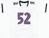 Ray Lewis Autographed White Pro Style Jersey-Beckett W Hologram *Silver